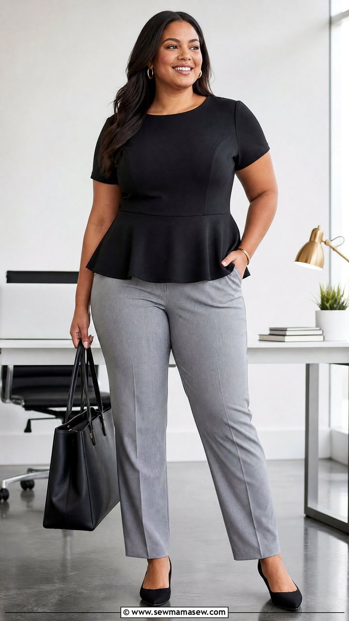 Plus Size Peplum Top Outfit - 20 plus size office tops outfit ideas