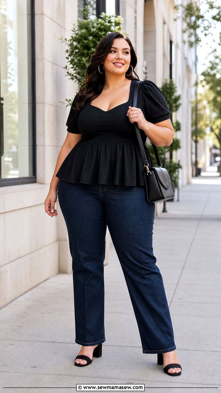 Plus Size Peplum Top Outfit - 20 plus size trendy tops outfit ideas 2026