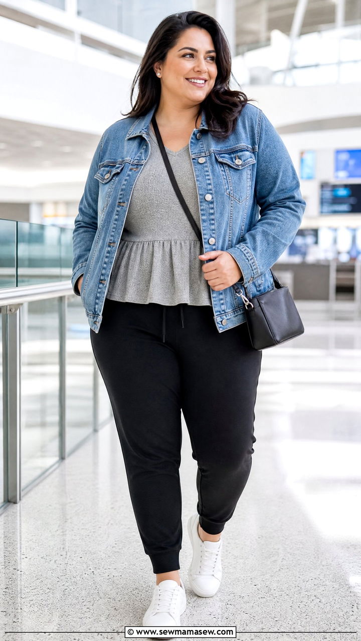 Plus Size Peplum Top With Joggers - 20 plus size peplum top outfit ideas