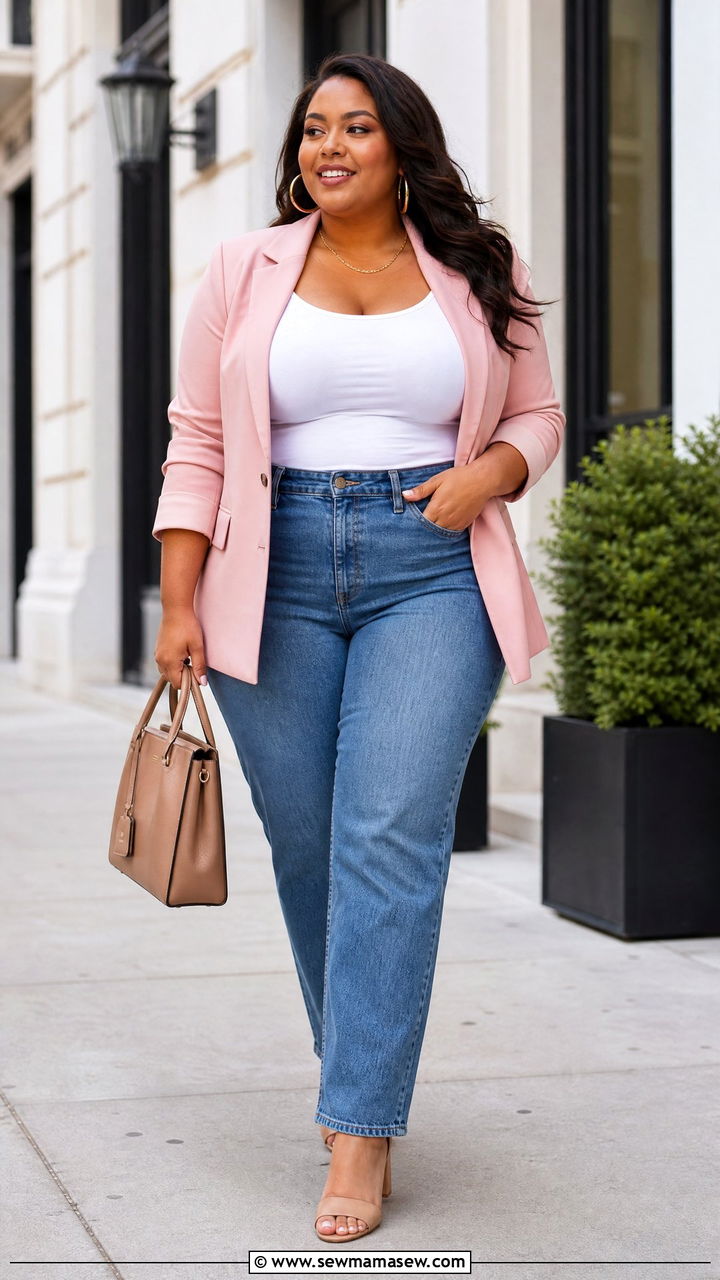 Plus Size Pink Blazer Outfit - 20 plus size pink outfit ideas