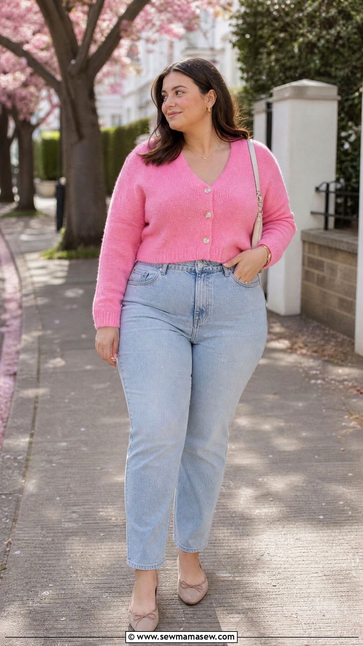 Plus Size Pink Cardigan Outfit - 20 plus size pink outfit ideas