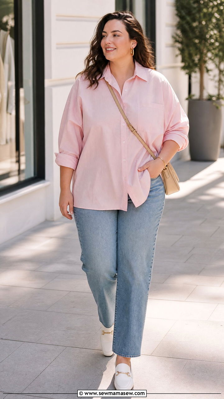 Plus Size Pink Shirt Outfit - 20 plus size pink outfit ideas