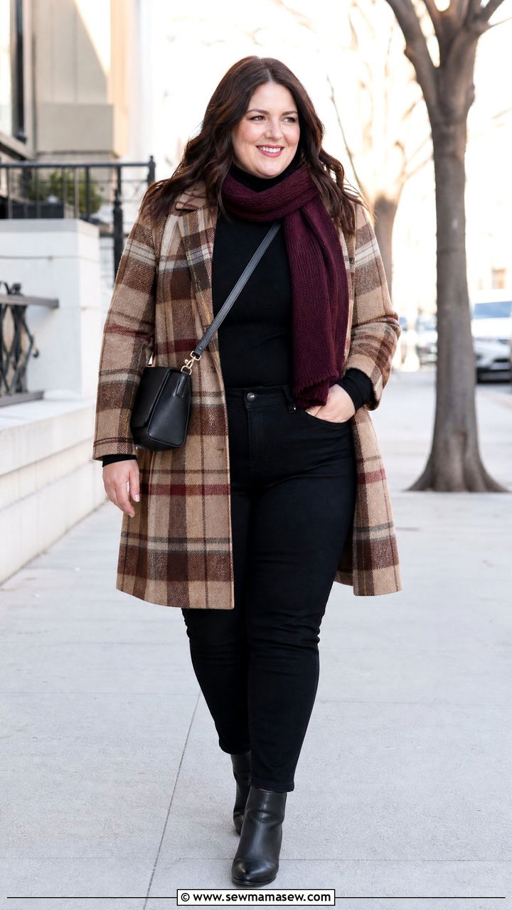 Plus Size Plaid Wool Coat Outfit - 20 plus size wool coat outfit ideas