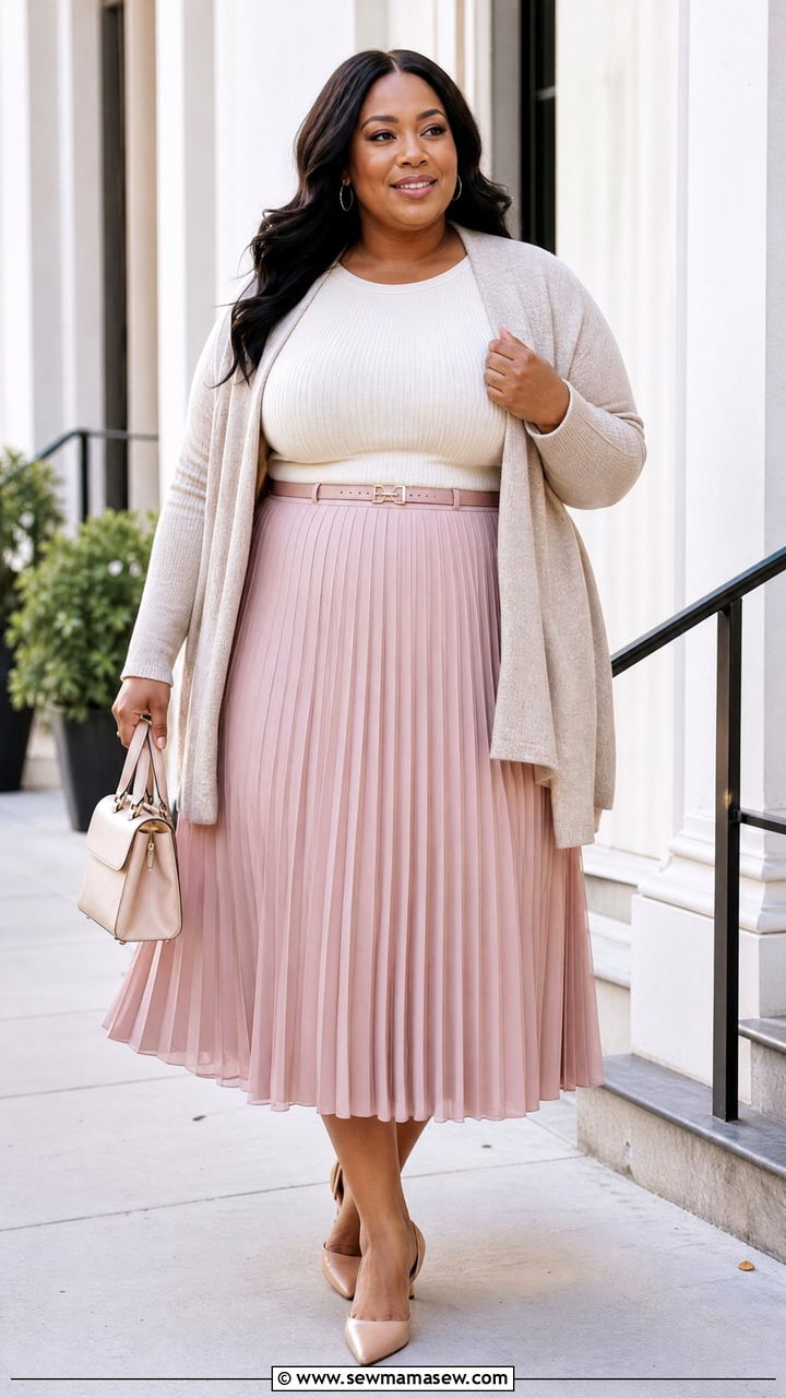 Plus Size Pleated Skirt Church Outfit - 20 plus size church outfit ideas