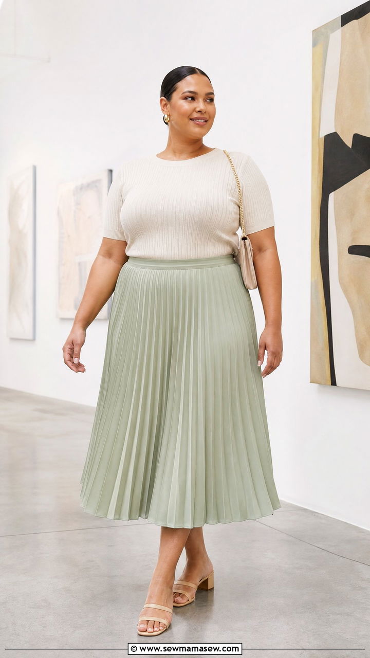Plus Size Pleated Skirt Outfit - 20 plus size summer outfit ideas with skirt