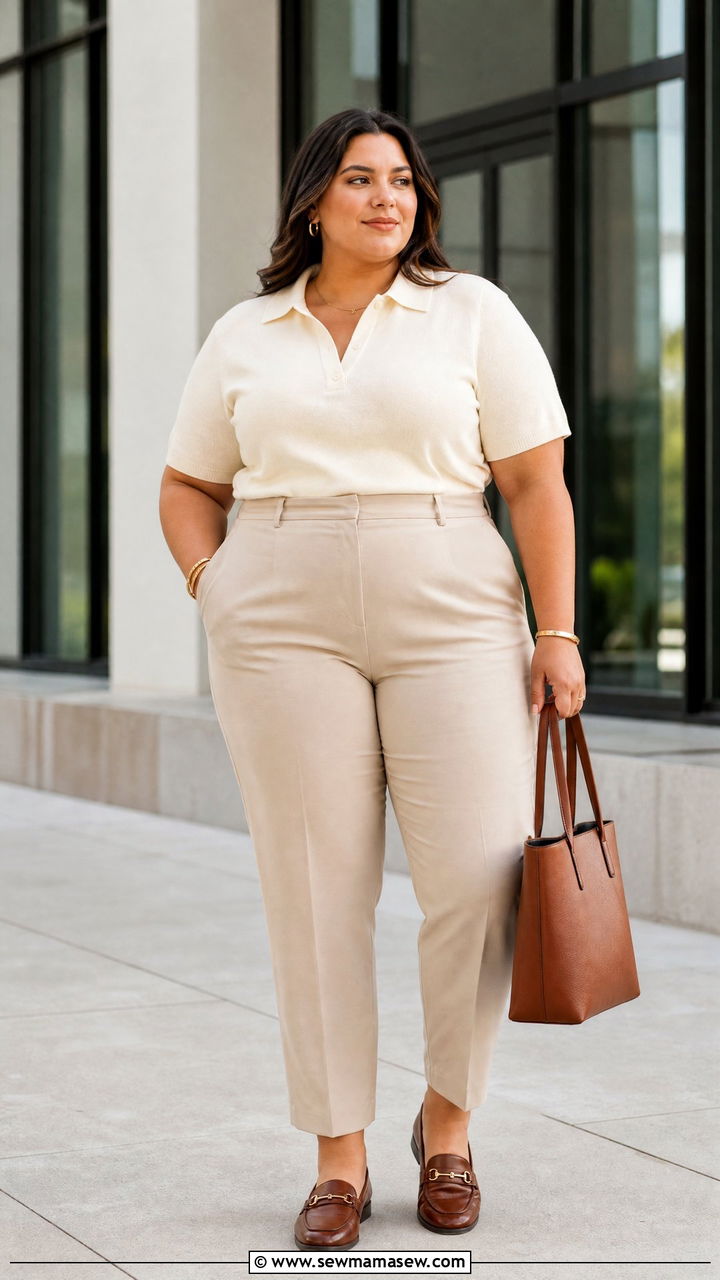 Plus Size Polo Top Outfit - 20 plus size clean girl top outfit ideas