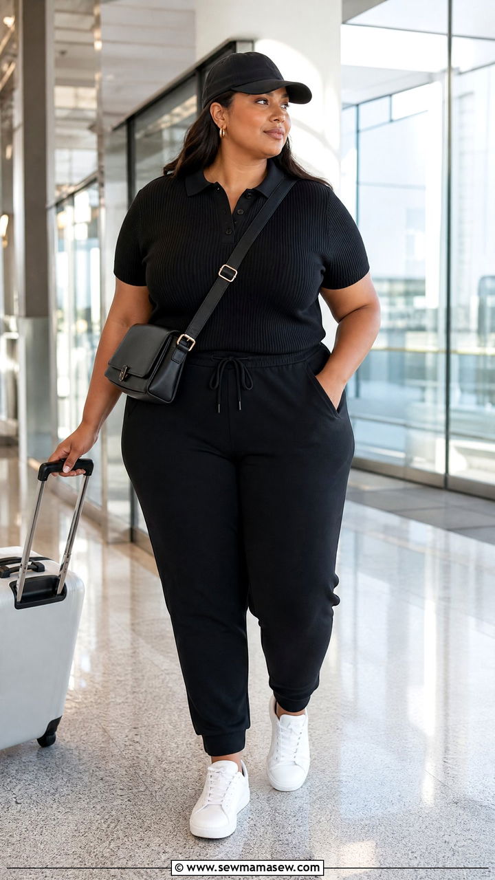Plus Size Polo Top With Joggers - 20 plus size polo top outfit ideas