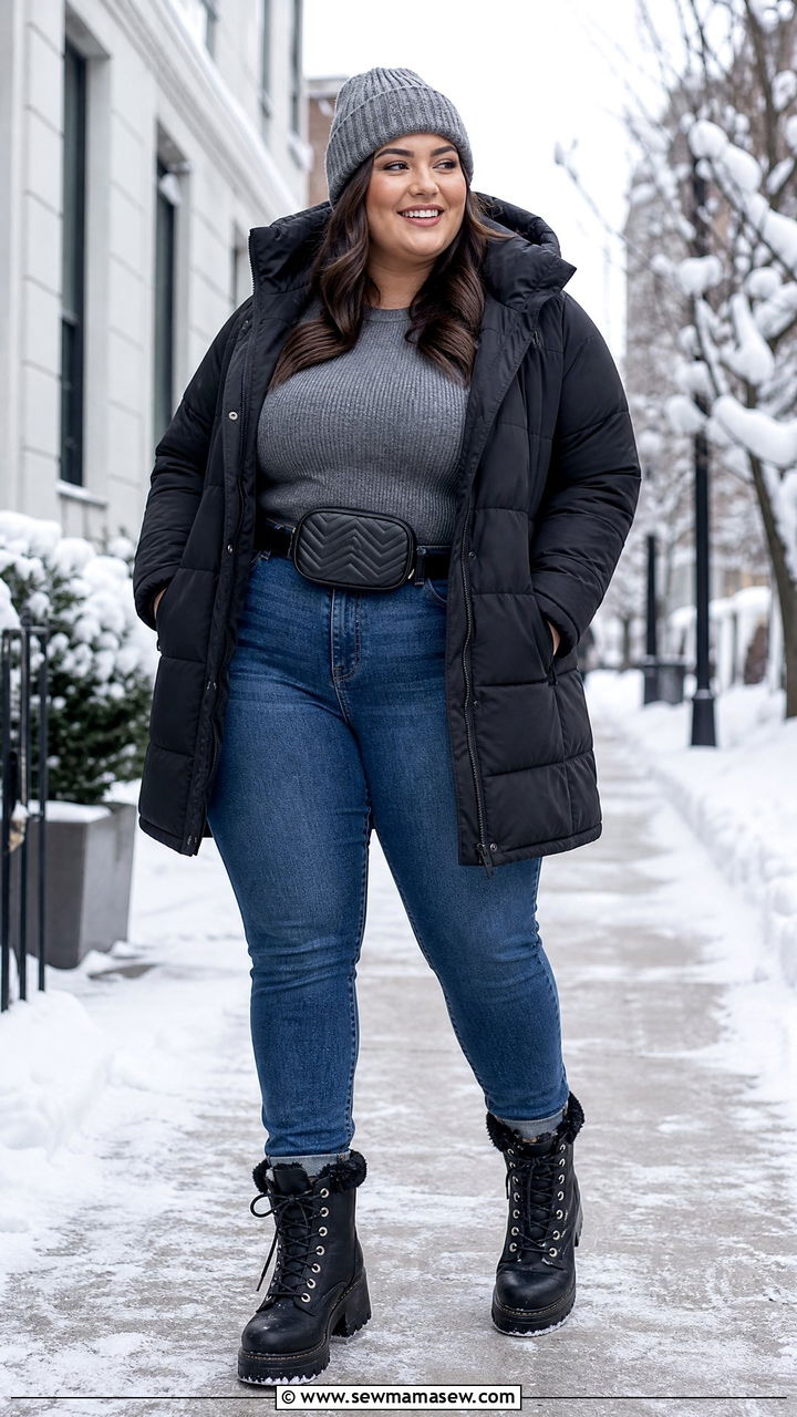 Plus Size Puffer Jacket Outfit - 20 plus size cold weather outfit ideas