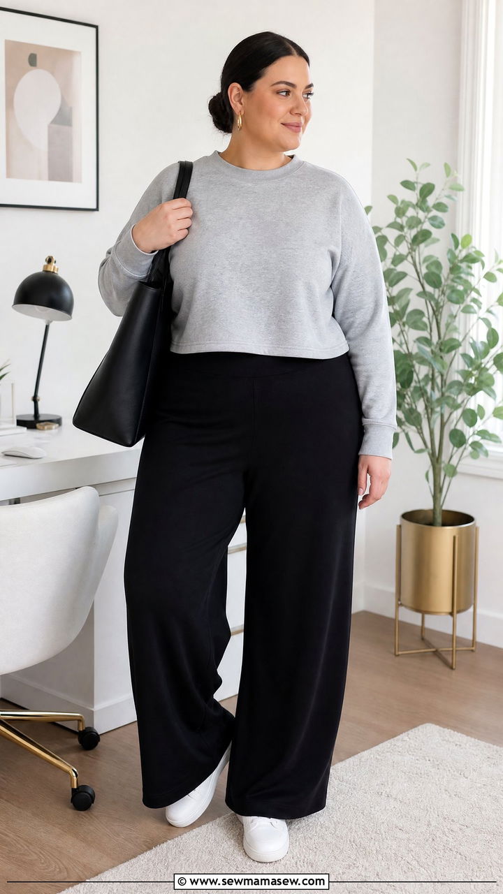 Plus Size Pull On Pants And Sweatshirt Outfit - 20 plus size lazy day outfit ideas
