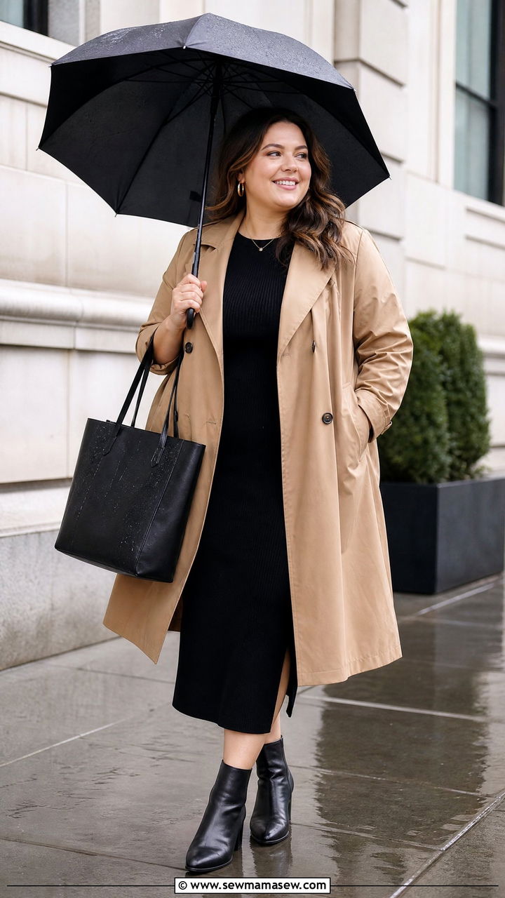 Plus Size Rainy Day Work Outfit - 20 plus size rainy day outfit ideas