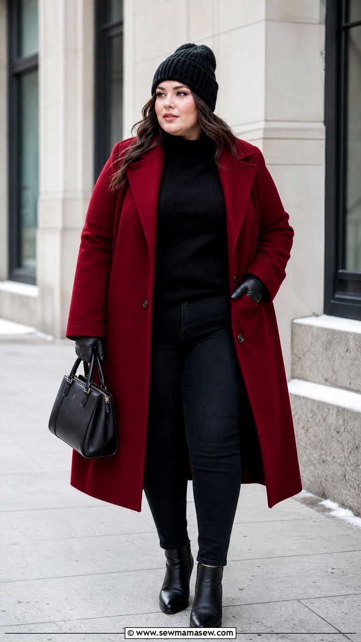 Plus Size Red Coat Outfit - 20 plus size winter coat outfit ideas