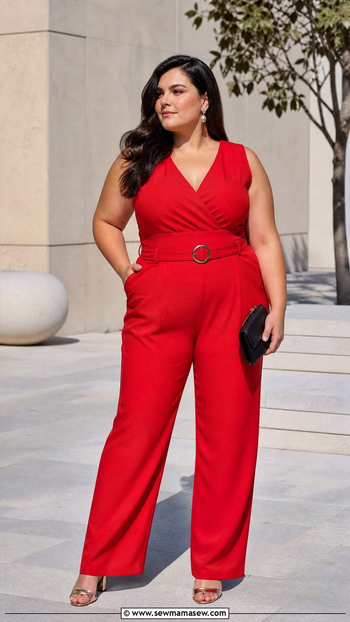 Plus Size Red Jumpsuit Outfit - 20 plus size red outfit ideas