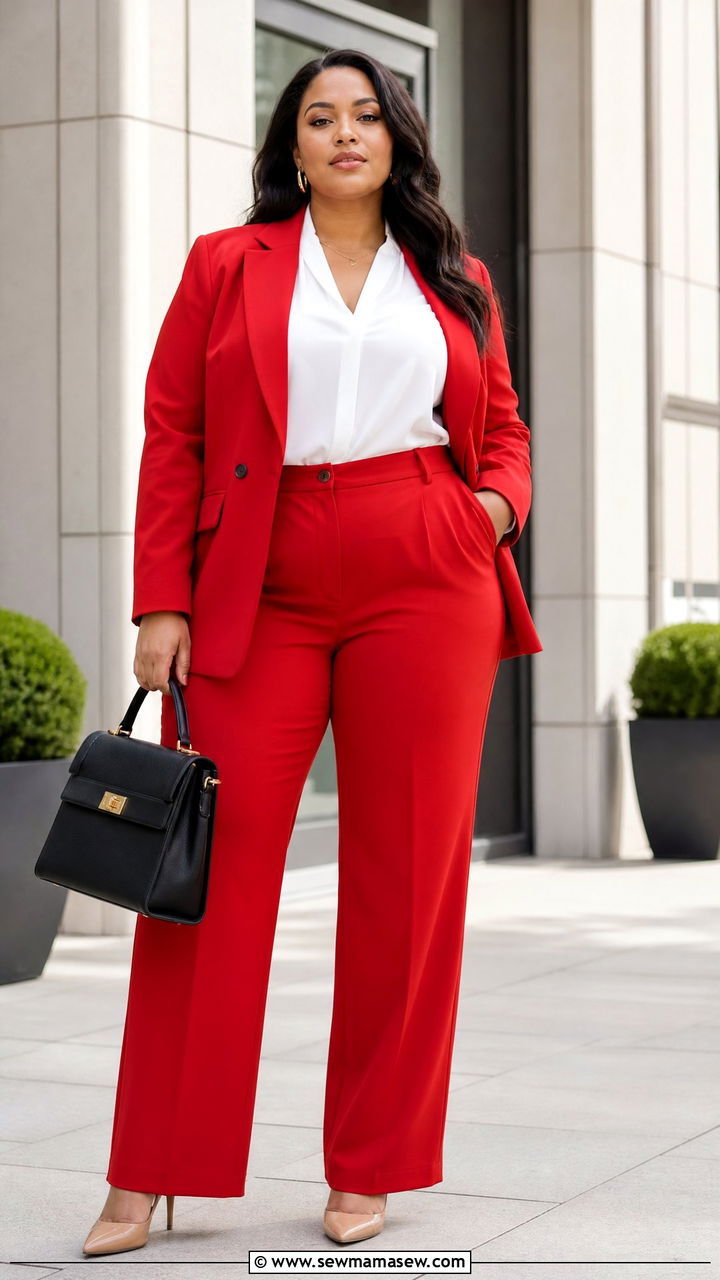 Plus Size Red Suit Outfit - 20 plus size red outfit ideas