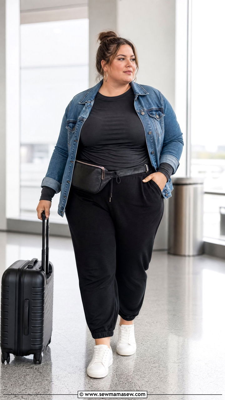 Plus Size Ruched Top With Joggers - 20 plus size ruched top outfit ideas