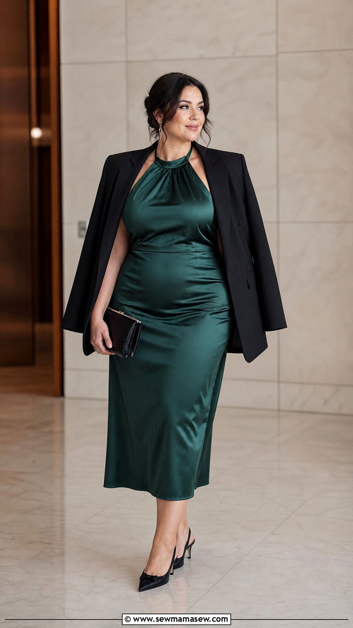 Plus Size Satin Halter Dress Outfit - 20 plus size halter dress outfit ideas