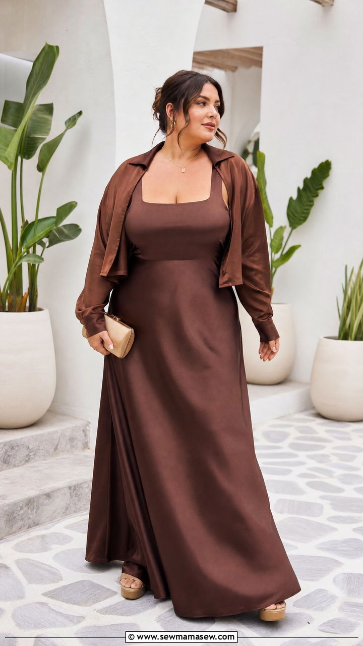 Plus Size Satin Maxi Dress Outfit - 20 plus size satin dress outfit ideas