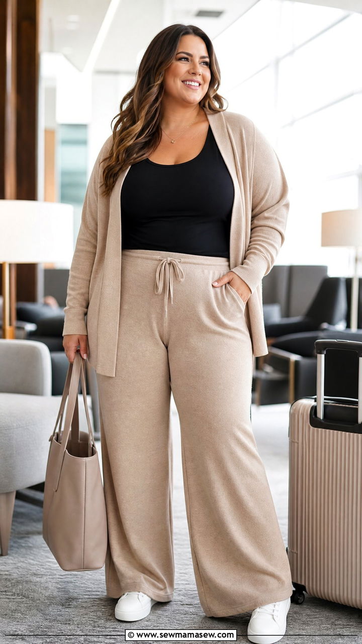Plus Size Scoop Neck Top With Matching Set - 20 plus size scoop neck top outfit ideas