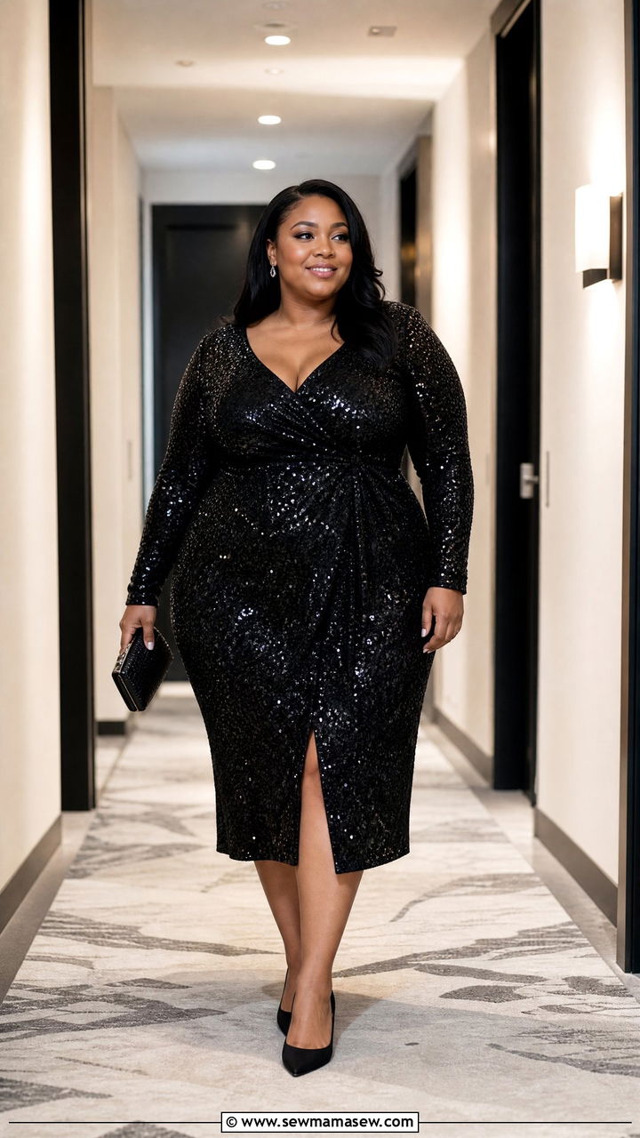 Plus Size Sequin Cocktail Dress Outfit - 20 plus size cocktail dress outfit ideas