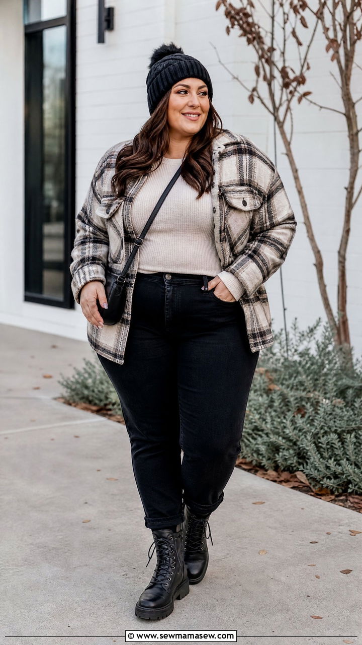 Plus Size Shacket Outfit - 20 plus size cold weather outfit ideas