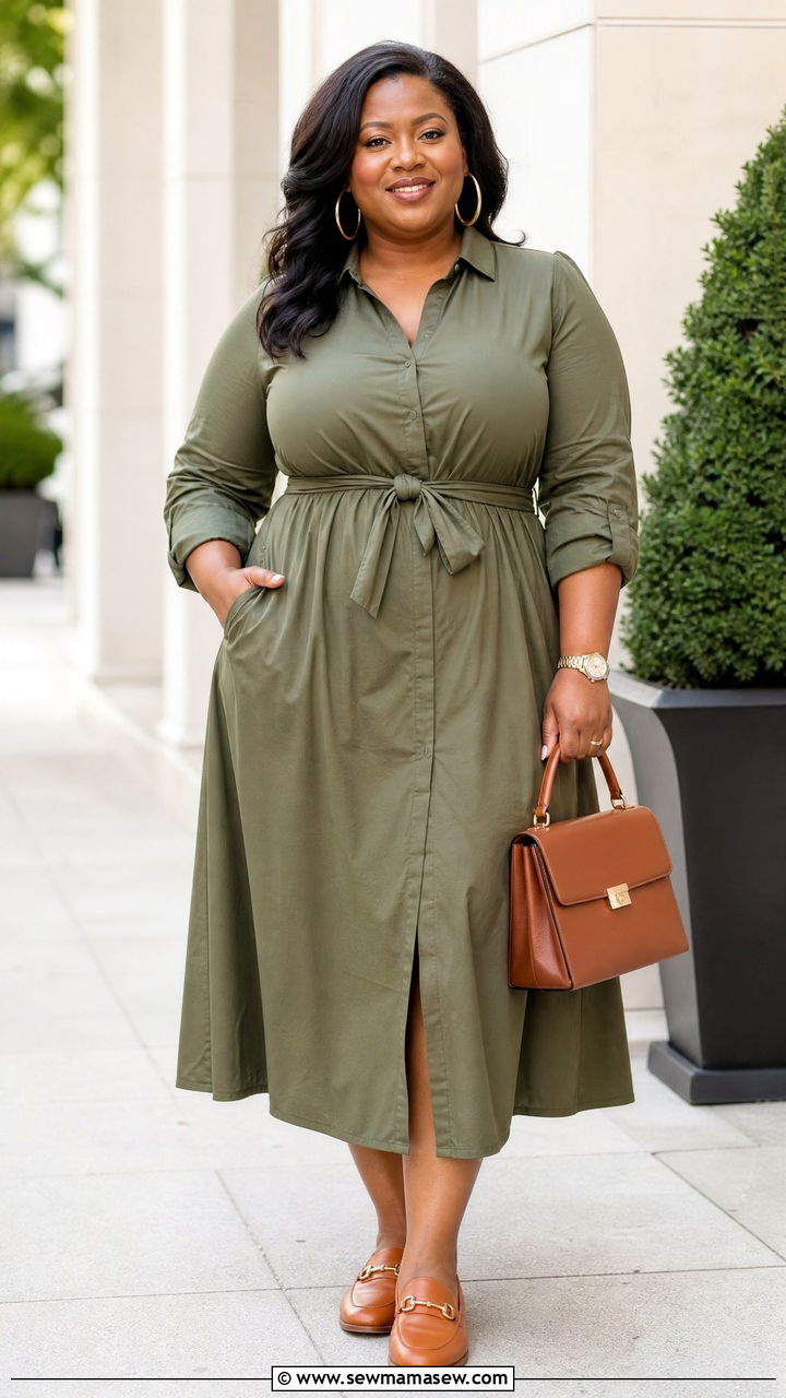 Plus Size Shirt Dress Church Outfit - 20 plus size church outfit ideas