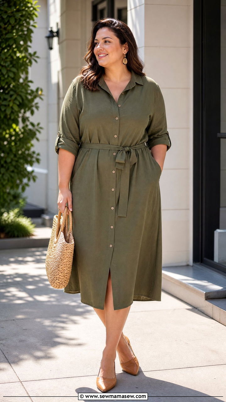 Plus Size Shirt Dress Outfit - 20 plus size outfits to look slimmer