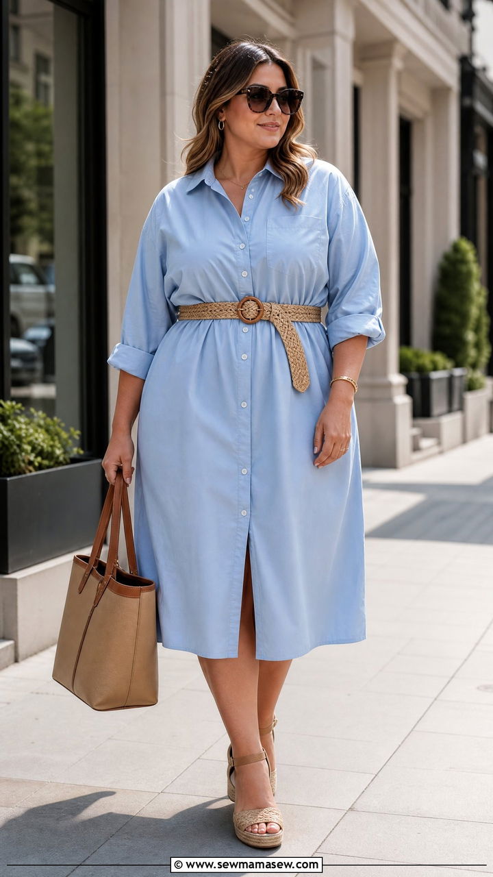 Plus Size Shirt Dress Outfit - 20 plus size summer outfit ideas for curvy women