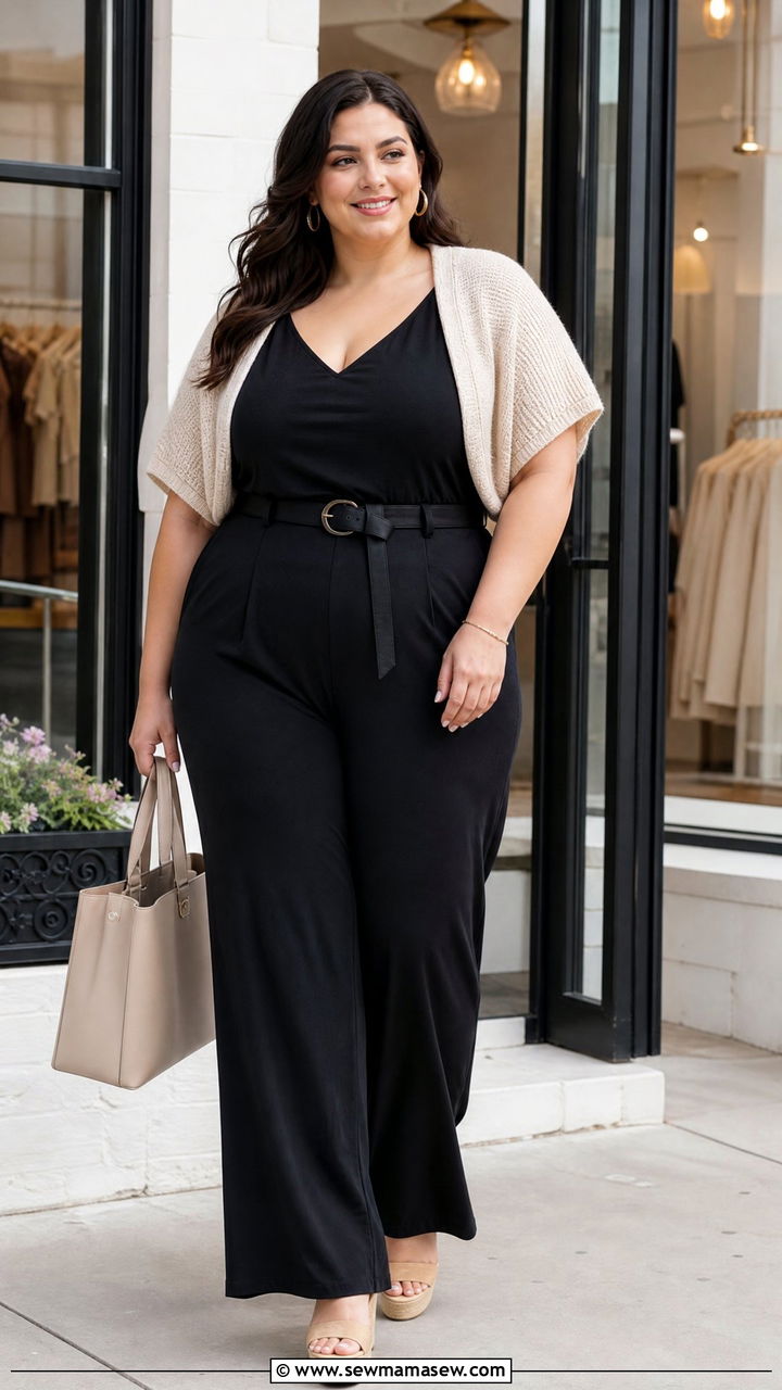 Plus Size Shrug Top With Jumpsuit Outfit - 20 plus size shrug top outfit ideas
