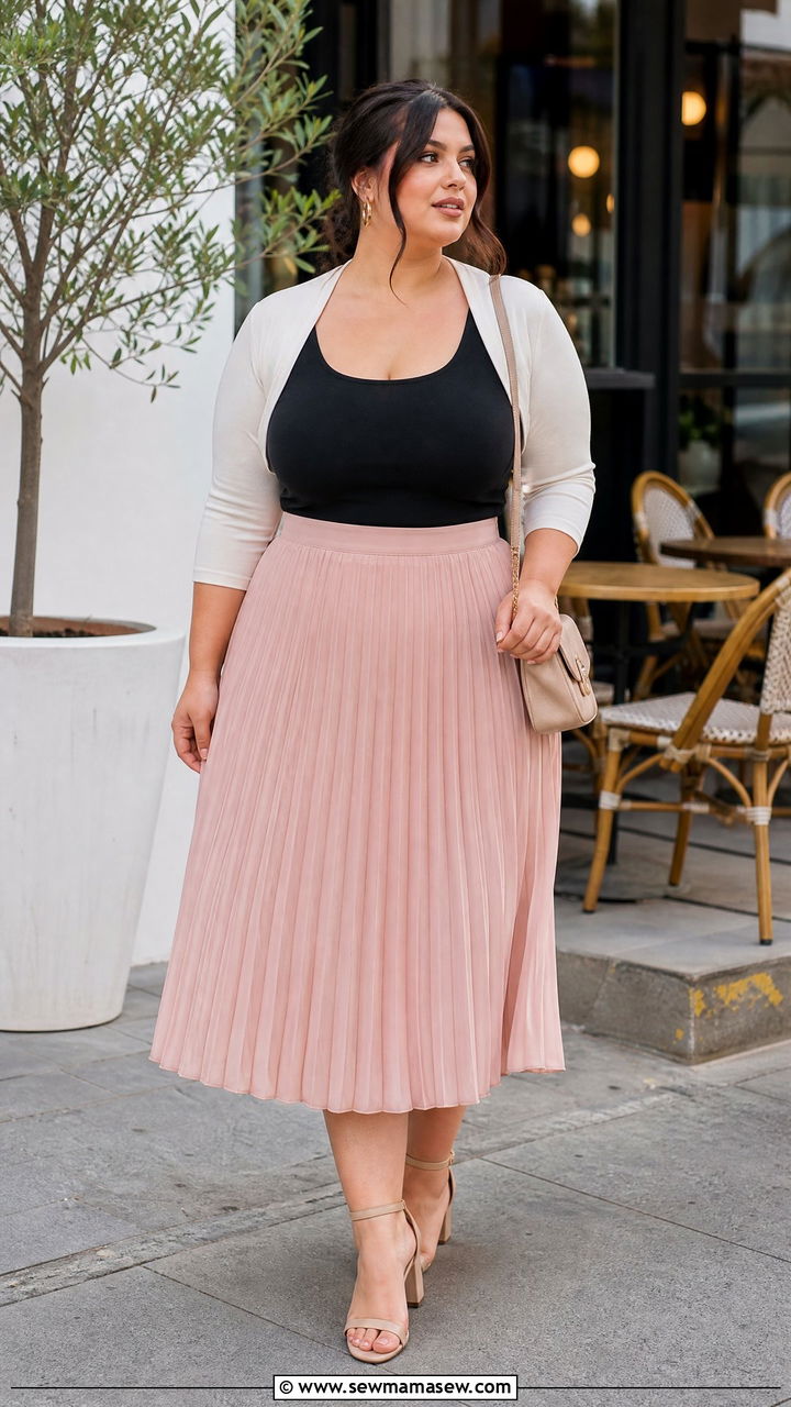 Plus Size Shrug Top With Midi Skirt Outfit - 20 plus size shrug top outfit ideas
