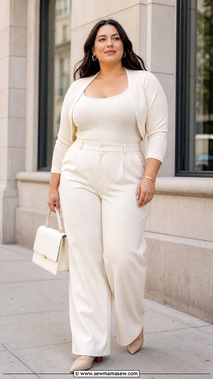 Plus Size Shrug Top With Monochrome Outfit - 20 plus size shrug top outfit ideas