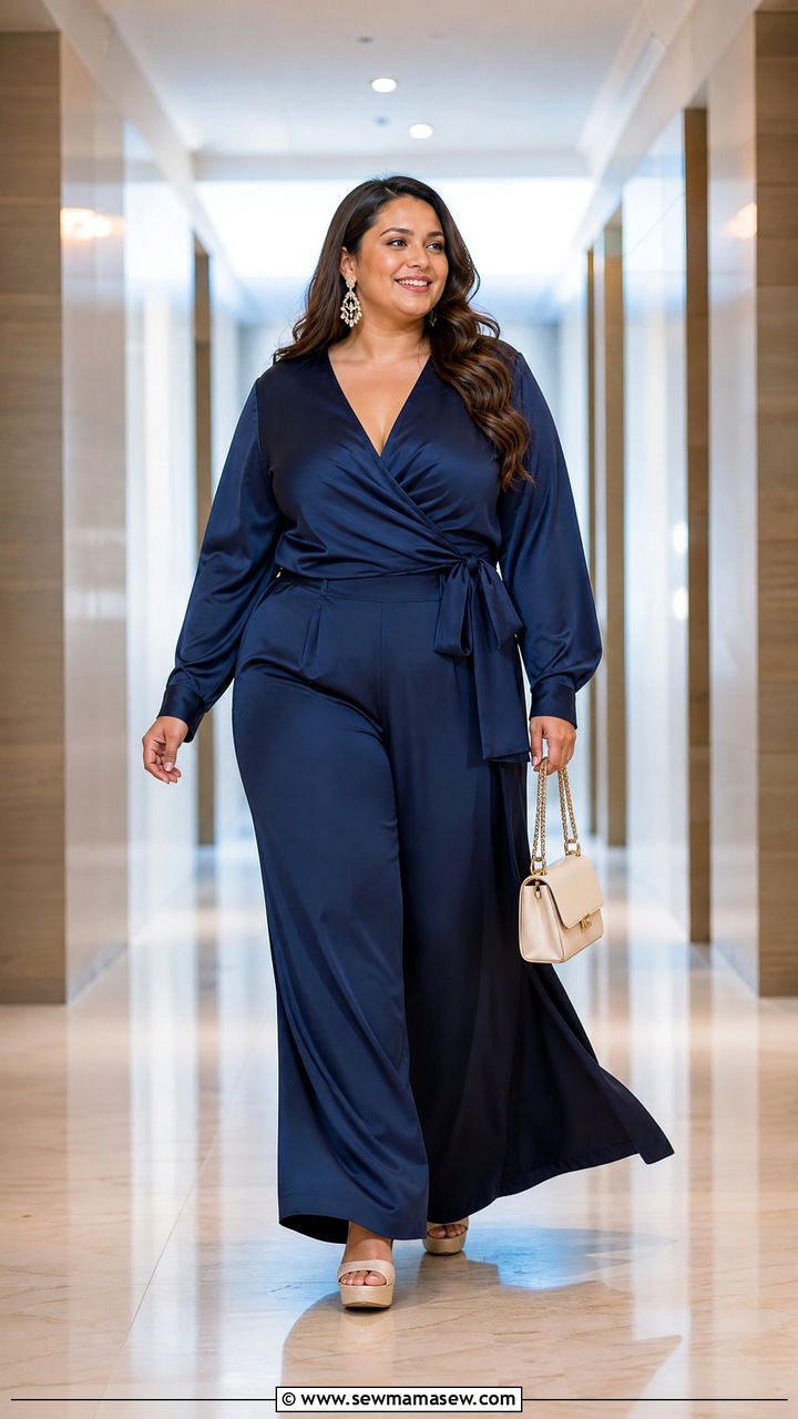 Plus Size Silk Blouse With Palazzo Pants - 20 plus size silk blouse outfit ideas