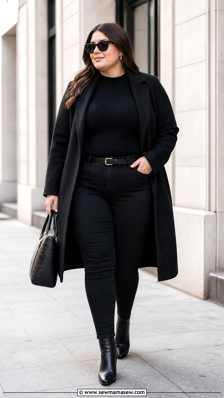 Plus Size Skinny Jeans With Monochrome Outfit - 20 plus size skinny jeans outfit ideas