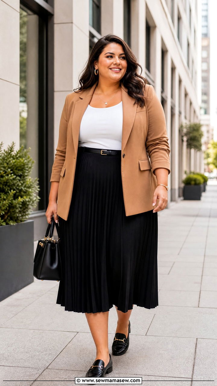 Plus Size Skirt And Blazer Outfit - 20 how to style plus size outfits