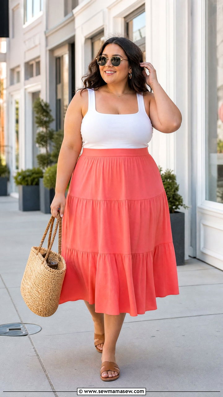 Plus Size Skirt And Tank Top Outfit - 20 plus size summer outfit ideas with skirt