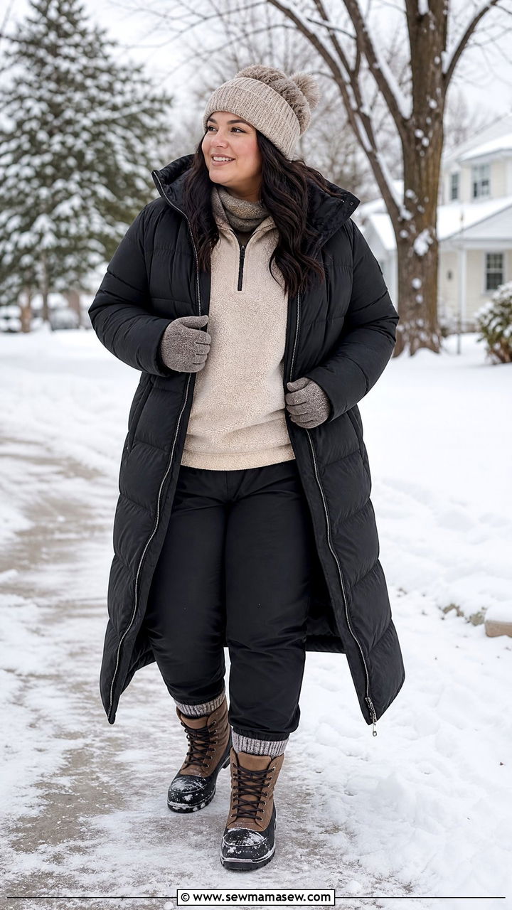 Plus Size Snow Day Winter Outfit - 20 plus size layered winter outfits