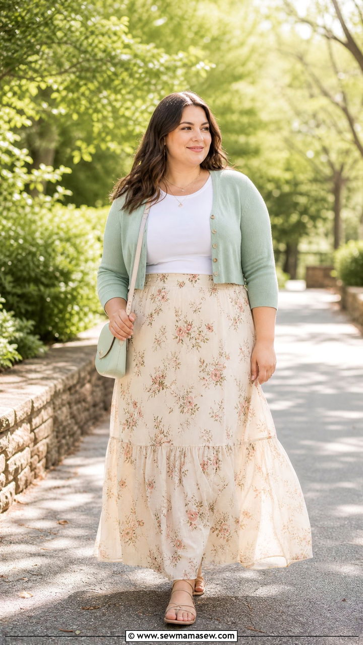 Plus Size Soft Girl Maxi Skirt Outfit - 20 plus size soft girl outfit ideas