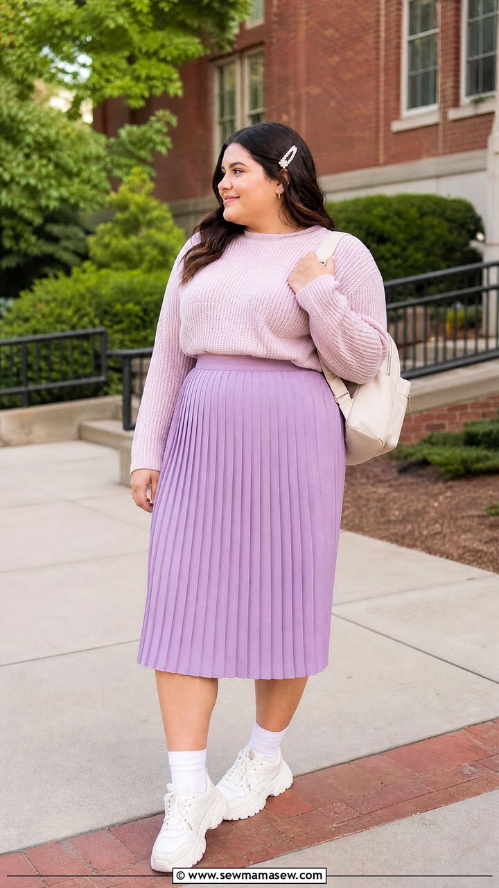 Plus Size Soft Girl Pleated Skirt Outfit - 20 plus size soft girl outfit ideas