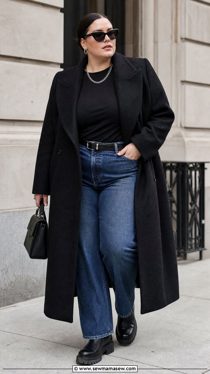 Plus Size Statement Coat Outfit - 20 plus size edgy outfit ideas