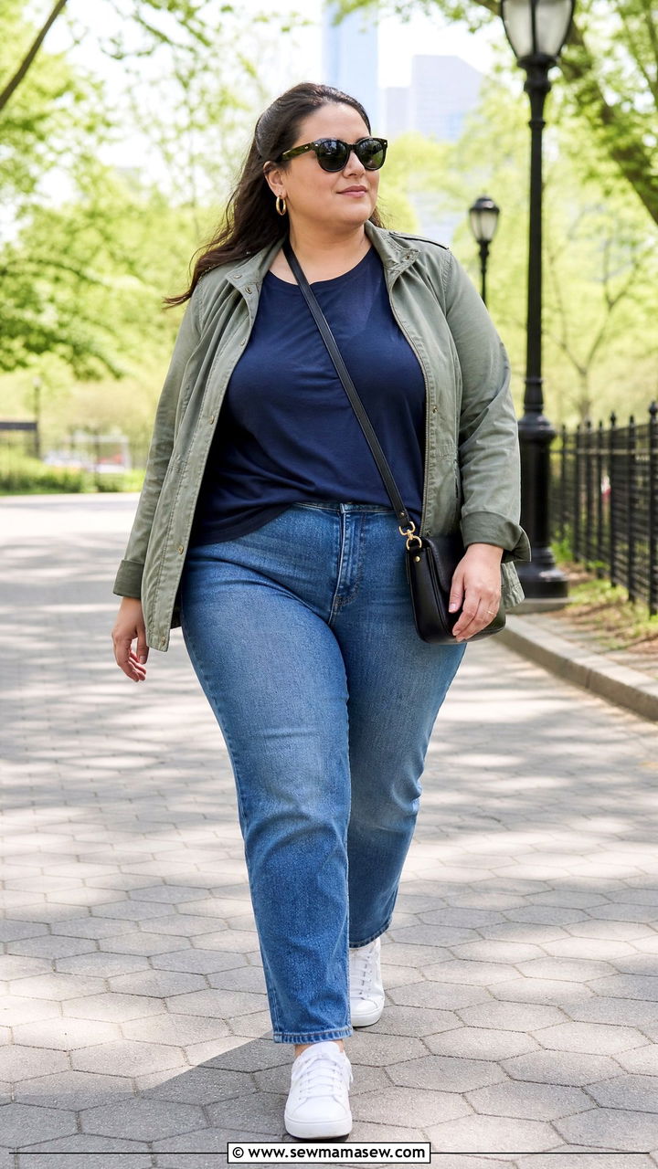 Plus Size Straight Leg Jeans With Sneakers - 20 plus size straight leg jeans outfit ideas