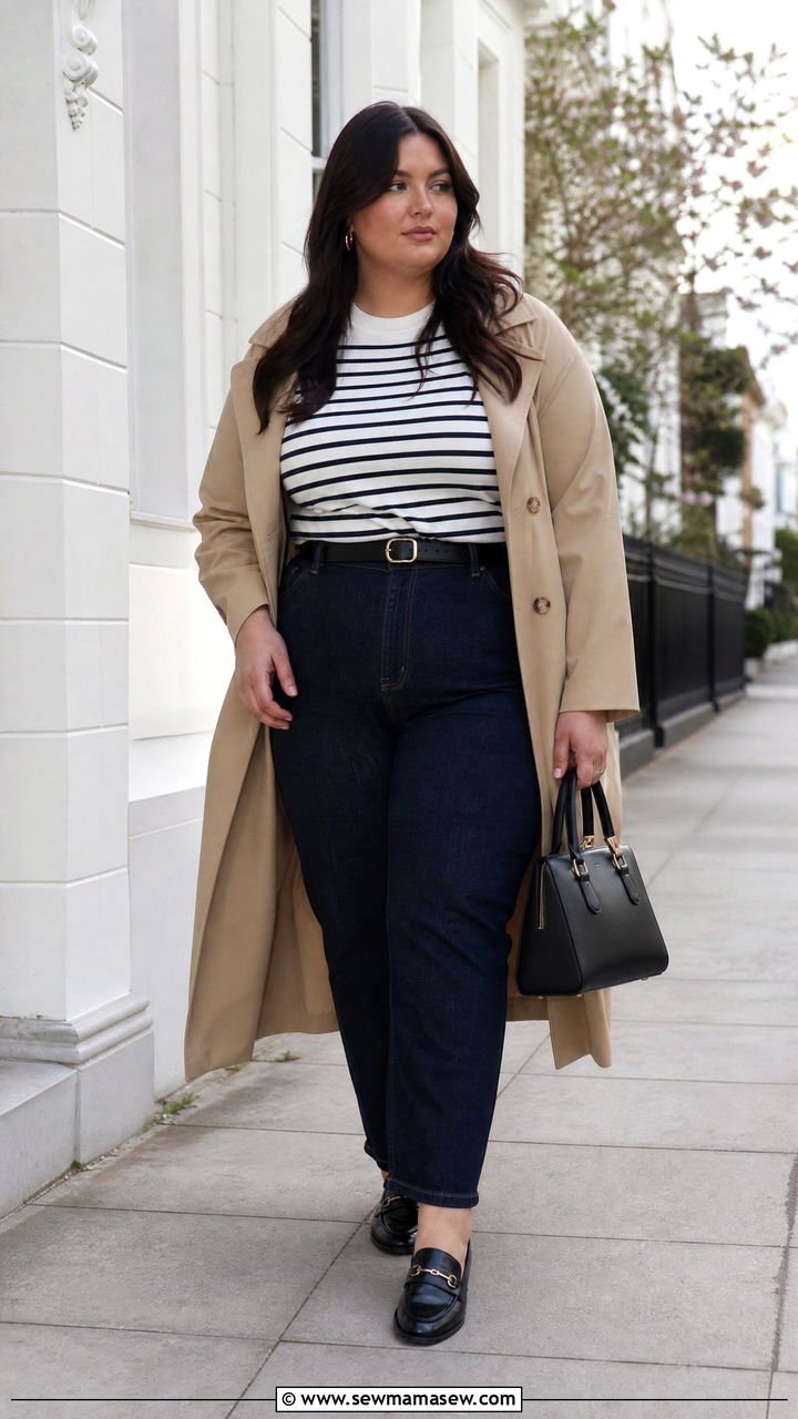 Plus Size Striped Top Outfit - 20 plus size clean girl top outfit ideas