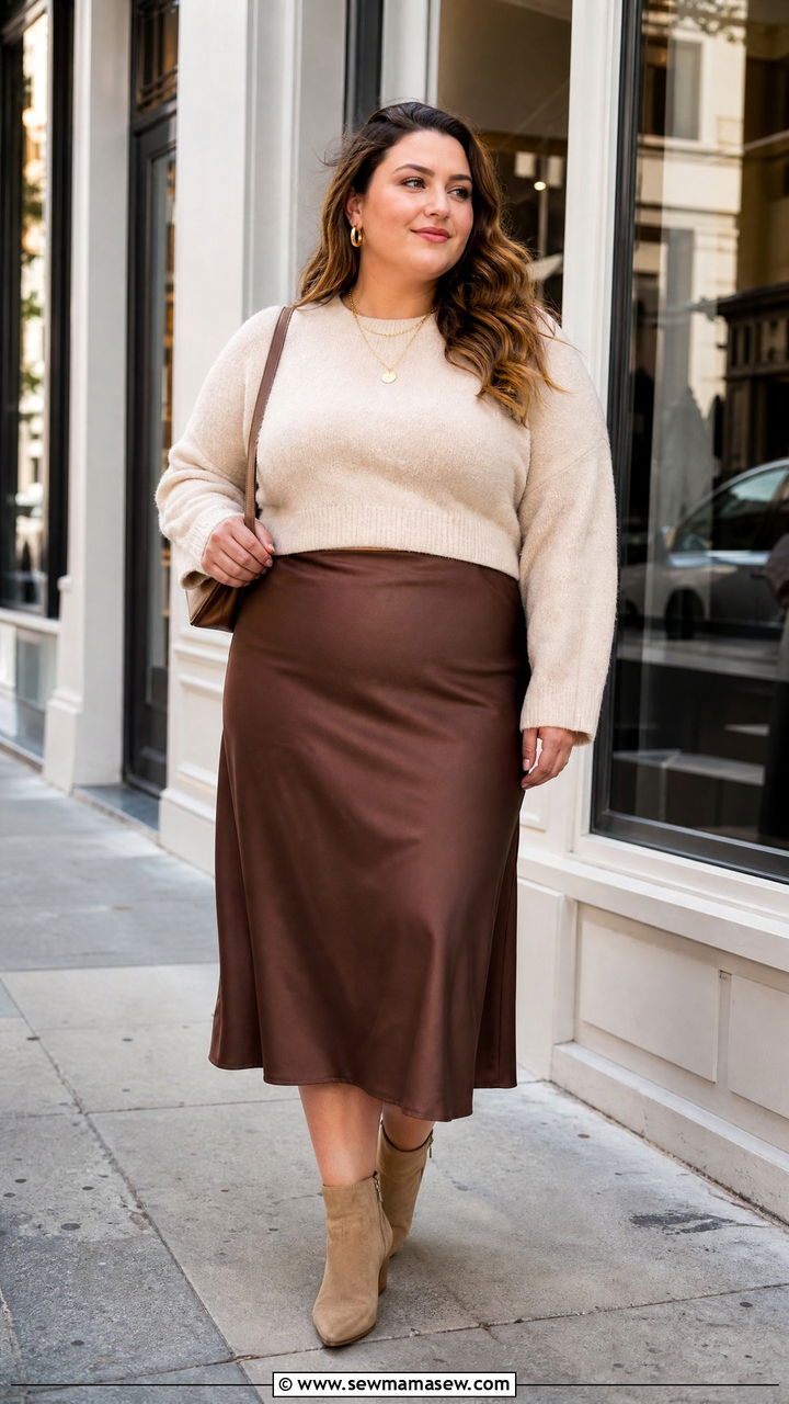 Plus Size Sweater And Skirt Outfit - 20 plus size midsize outfit ideas