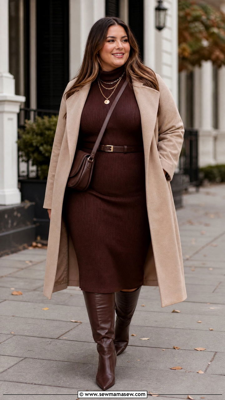 Plus Size Sweater Dress Outfit - 20 plus size fall outfit ideas 2026