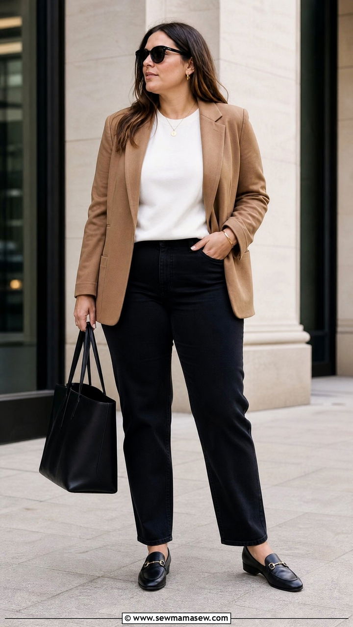 Plus Size Sweatshirt With Blazer - 20 plus size sweatshirt outfit ideas
