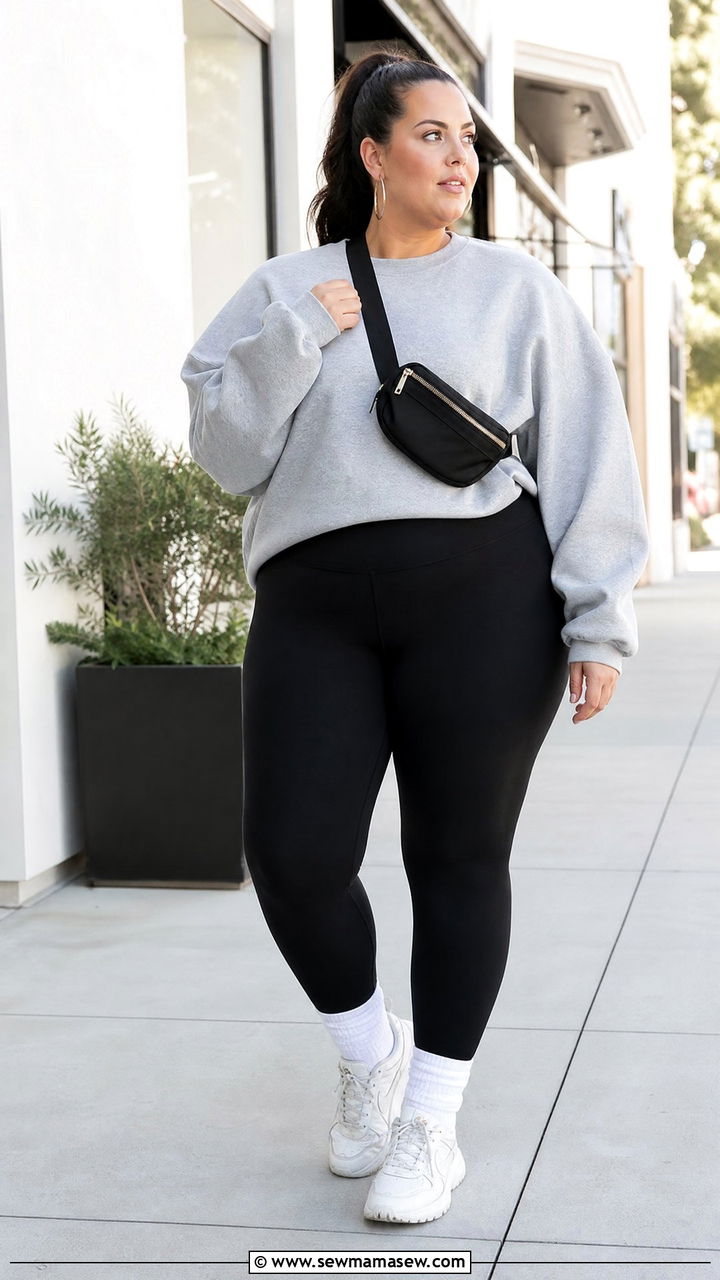 Plus Size Sweatshirt With Leggings - 20 plus size sweatshirt outfit ideas