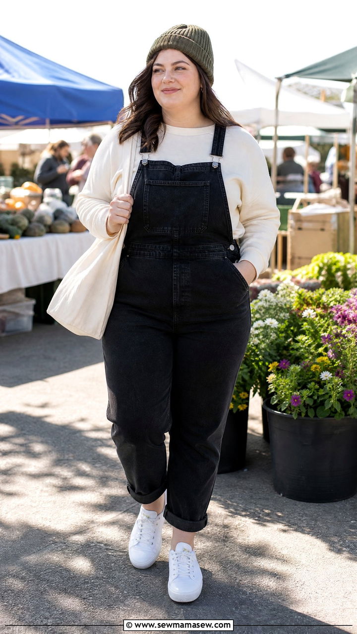 Plus Size Sweatshirt With Overalls - 20 plus size sweatshirt outfit ideas