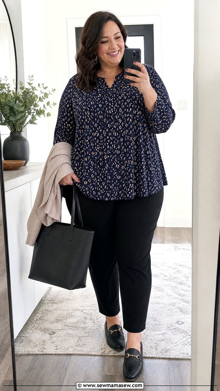 Plus Size Swing Top With Pull On Pants - 20 plus size swing top outfit ideas