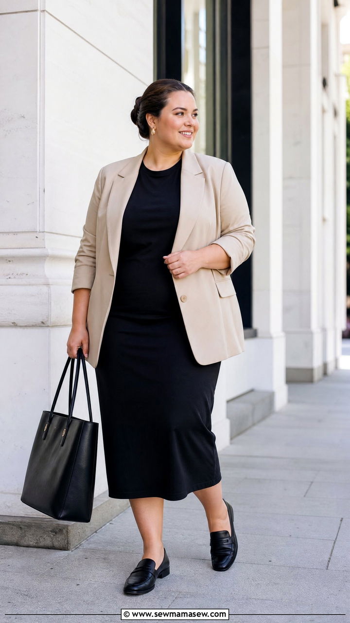 Plus Size T Shirt Dress With Blazer - 20 plus size t-shirt dress outfit ideas