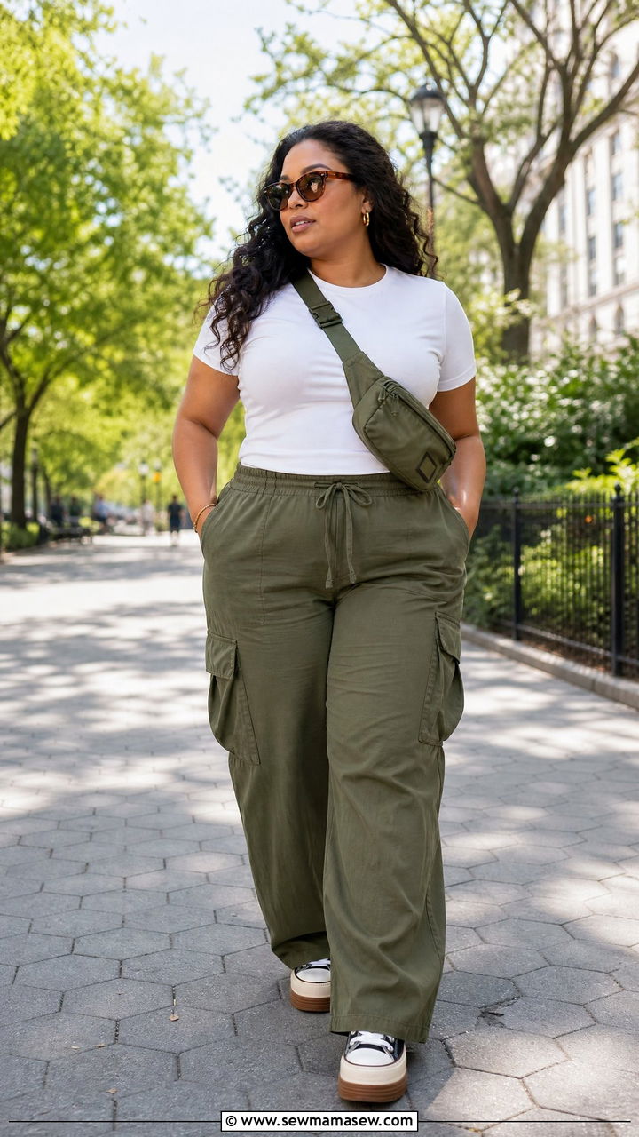 Plus Size T Shirt With Cargo Pants - 20 plus size t shirt outfit ideas