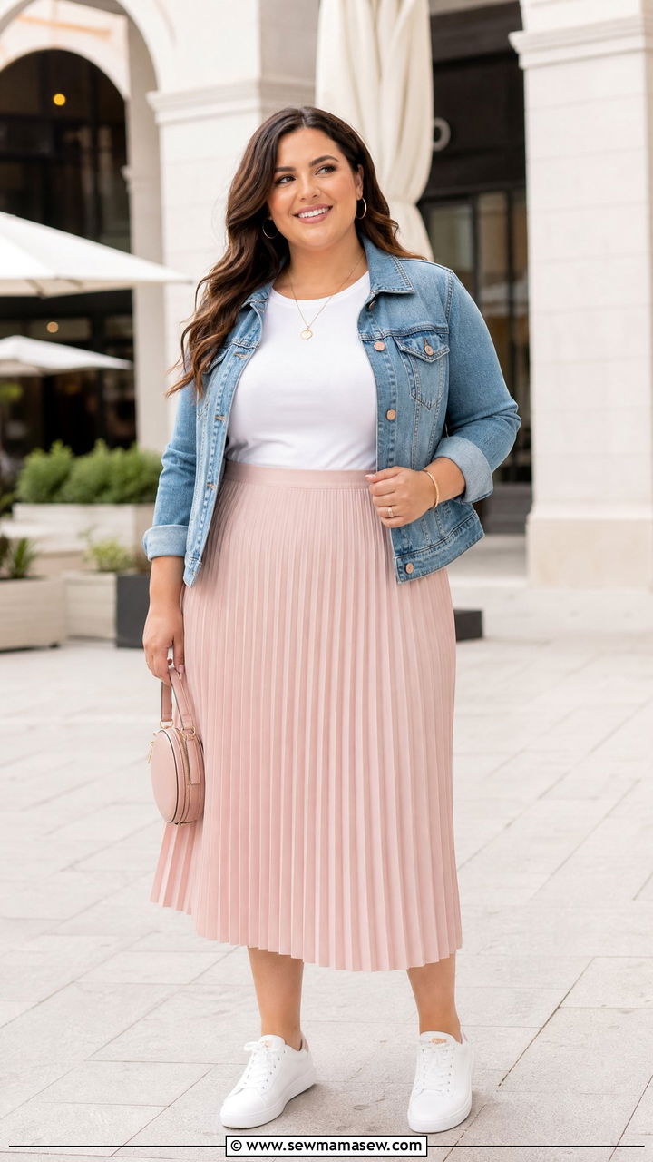 Plus Size T Shirt With Pleated Skirt - 20 plus size t shirt outfit ideas