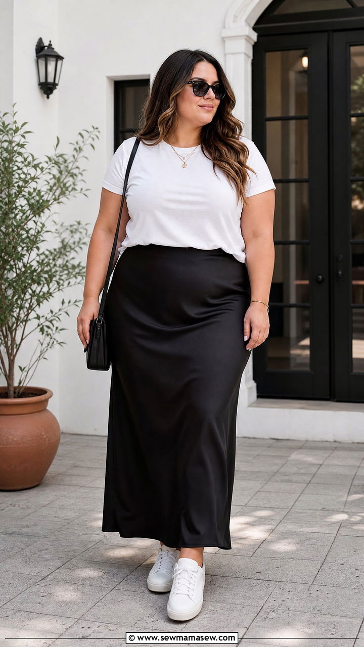 Plus Size T Shirt With Slip Skirt - 20 plus size t shirt outfit ideas