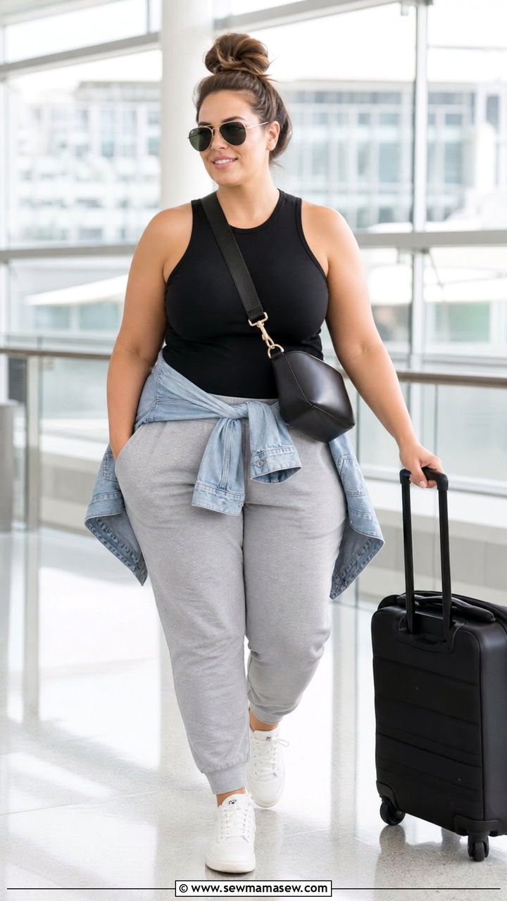 Plus Size Tank Top With Joggers - 20 plus size tank top outfit ideas